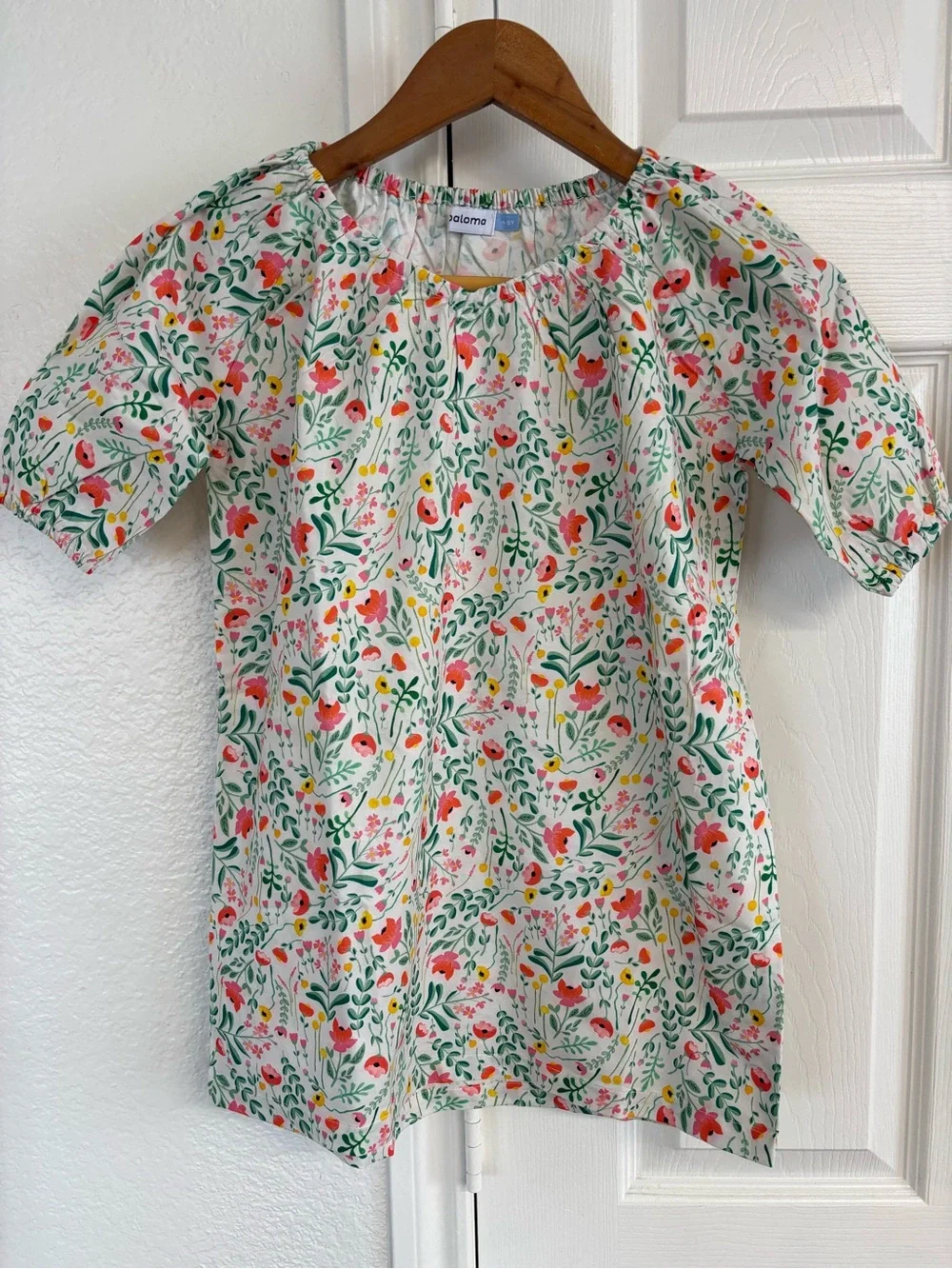 La Paloma‎ Floral Puff Sleeve Mini Dress Size 4-5Y